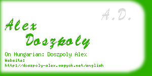 alex doszpoly business card